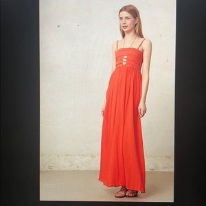 Anthropologie Lilka Orange Maxi Dress XXSP
